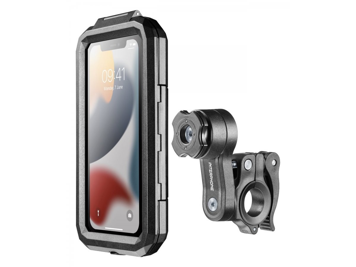 Interphone Quiklox Armor Pro 6,5 colio telefono dėklo ir vairo laikiklio komplektas – nuotrauka 1