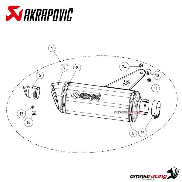 Akrapovic juodas titaninis duslintuvas su jungiamuoju vamzdžiu (homologuotas) – Ducati Monster 1200 2014–2016 – nuotrauka 3