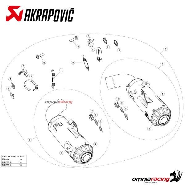 Akrapovic titaninių duslintuvų pora (homologuota) – Ducati Hypermotard 950 2019–2024 – nuotrauka 5