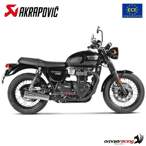 Akrapovic titaninių duslintuvų pora (homologuota) – Triumph Bonneville T100 2019–2024 – nuotrauka 2