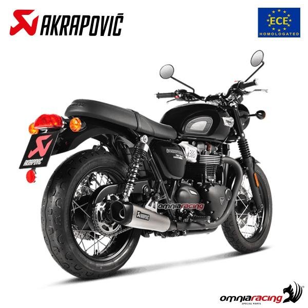 Akrapovic titaninių duslintuvų pora (homologuota) – Triumph Bonneville T100 2019–2024 – nuotrauka 3