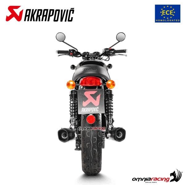 Akrapovic titaninių duslintuvų pora (homologuota) – Triumph Bonneville T100 2019–2024 – nuotrauka 4