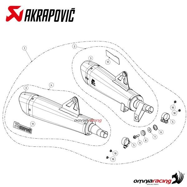 Akrapovic titaninių duslintuvų pora (homologuota) – Triumph Bonneville T100 2019–2024 – nuotrauka 5
