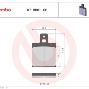 Brembo SP sukepintos stabdžių kaladėlės – Bimota Supermono 1996–1998 / Bimota DB 10 2012–2014 ir kt.