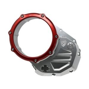 CNC Racing raudona sankabos dangtelio apsauga – Ducati 848 2008–2010 / Ducati 848 Evo 2011–2013 ir kt.