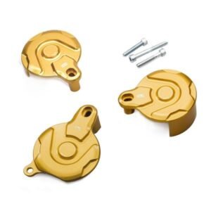 CNC Racing auksinis variklio dangtelių apsaugų komplektas – Ducati Monster 696 2008–2014 / Ducati Hypermotard 796 2010–2012 ir kt.