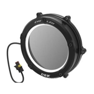 DBK Special Parts -Black EVO LED juoda sankabos dangtelio apsauga – Ducati Diavel V4 2023–2024 / Ducati Multistrada V4 Rally 2023–2025 ir kt.