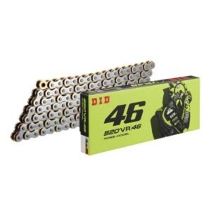 DID 520 VR46 EL auksinė grandinė, 114 narelių – Kawasaki EL250 1991 / Kawasaki EL250 1993 ir kt.