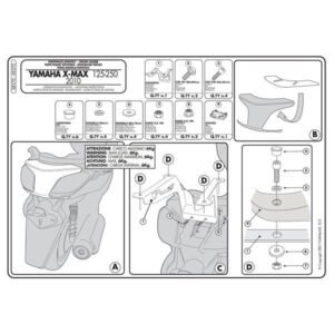 Givi Monokey galinės dėžės laikiklis – Yamaha X Max 250 2010–2013 / Yamaha X Max 125 2010–2013