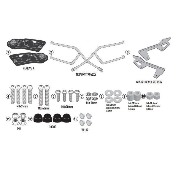 Givi Soft REMOVE-X šoniniai dėžių laikikliai – Honda CB500 Hornet 2024 / Honda CB 750 Hornet 2023–2024