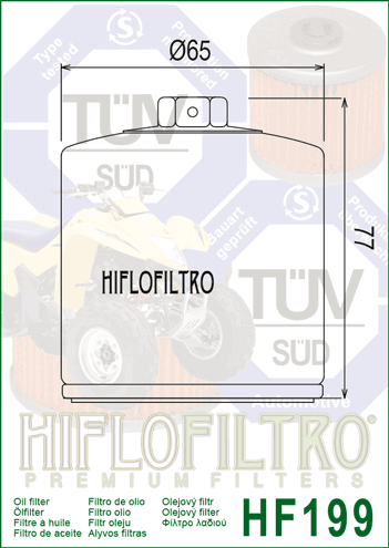 HifloFiltro HF199 alyvos filtro matmenų brėžinys