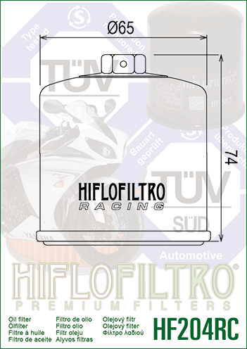 HifloFiltro HF204RC alyvos filtro matmenų brėžinys