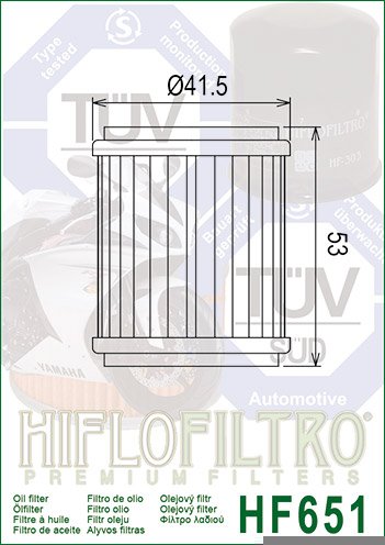 Hiflofiltro HF651 alyvos filtro matmenų brėžinys
