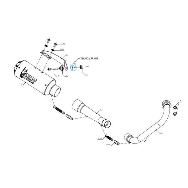 Mivv MK3 plieno pilna išmetimo sistema (lenktyninė) – Honda CB 125 R 2018–2020 – nuotrauka 4