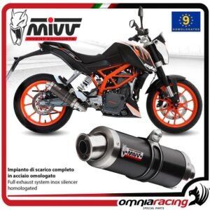 Mivv GP juodo plieno pilna išmetimo sistema (homologuota) – KTM Duke 390 2013–2016