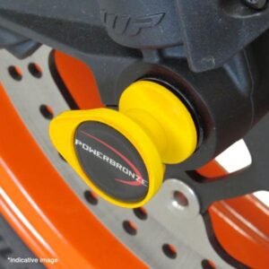 Powerbronze geltonas galinės šakės apsauga – Suzuki GSX S 1000 2015–2024 / Suzuki GSX S 1000GT 2021–2024 ir kt.