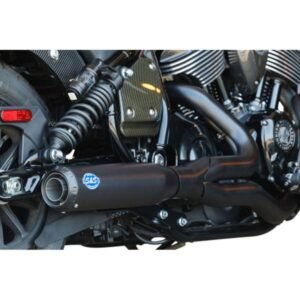 S&S Cycle Qualifier juoda pilna išmetimo sistema (lenktyninė) – Indian Chief 2023–2024 / Indian Chief Bobber 2022–2024 ir kt.