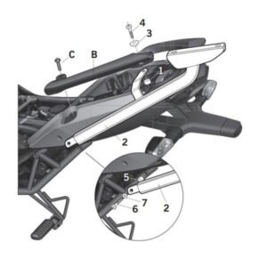 SHAD galinės dėžės laikiklis – Kawasaki Versys 650 2010–2014