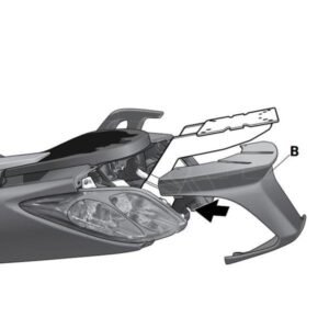 SHAD galinės dėžės laikiklis – Yamaha X Max 125 2010–2013 / Yamaha X Max 250 2010–2013