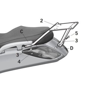 SHAD galinės dėžės laikiklis – Yamaha X Max 125 2005–2009 / Yamaha X Max 250 2005–2009