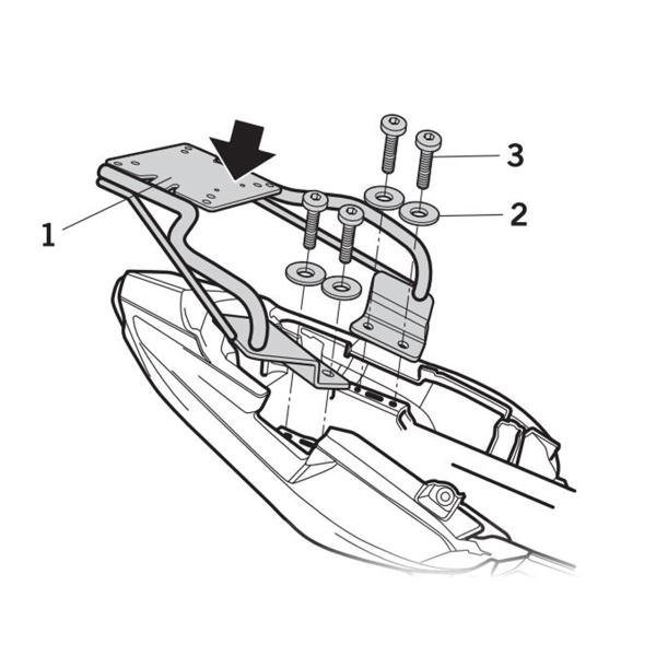 SHAD galinės dėžės laikiklis – Yamaha YS 125 2018–2021