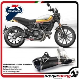 Termignoni D149 juodo plieno duslintuvas (lenktyninis) – Ducati Scrambler 800 / Monster 797