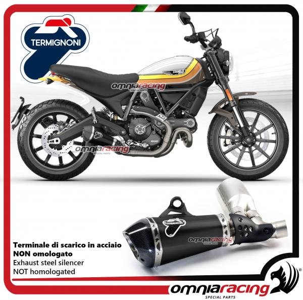 Termignoni D149 juodo plieno duslintuvas (lenktyninis) – Ducati Scrambler 800 / Monster 797