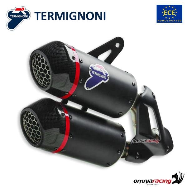 Termignoni juodo plieno duslintuvas (homologuotas) – Ducati Monster 937 2021–2023