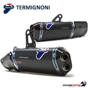 Termignoni D199 low juodas titaninis duslintuvas (lenktyninis) – Ducati Panigale V4S 2018–2024 / Panigale V4 2018–2024