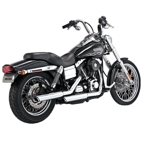 Vance & Hines Twin Slash chromuotas duslintuvas (lenktyninis) – Harley-Davidson Dyna Super Glide Custom 2013