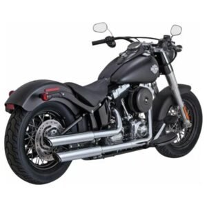 Vance & Hines Twin Slash chromuotas duslintuvas (lenktyninis) – Harley-Davidson Softail Slim / Softail Slim S / Softail Deluxe