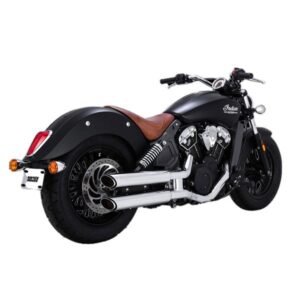 Vance & Hines Twin Slash juodas duslintuvas (lenktyninis) – Indian Scout / Scout 69 / Scout 69 Bobber / Scout 69 Rogue