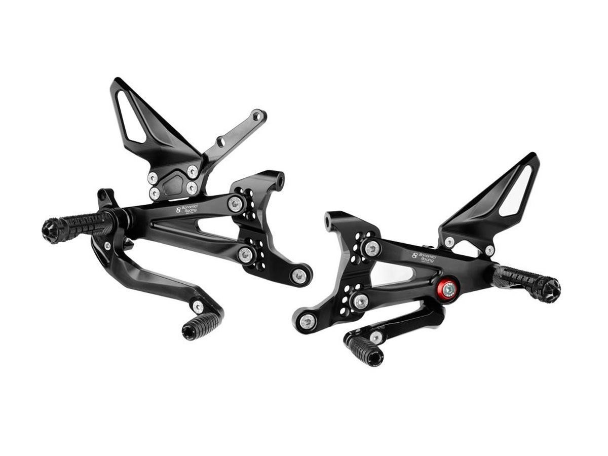 Bonamici Racing naujos versijos reguliuojamas kojelių komplektas – Ducati Panigale V4 / S / R 2018–2023