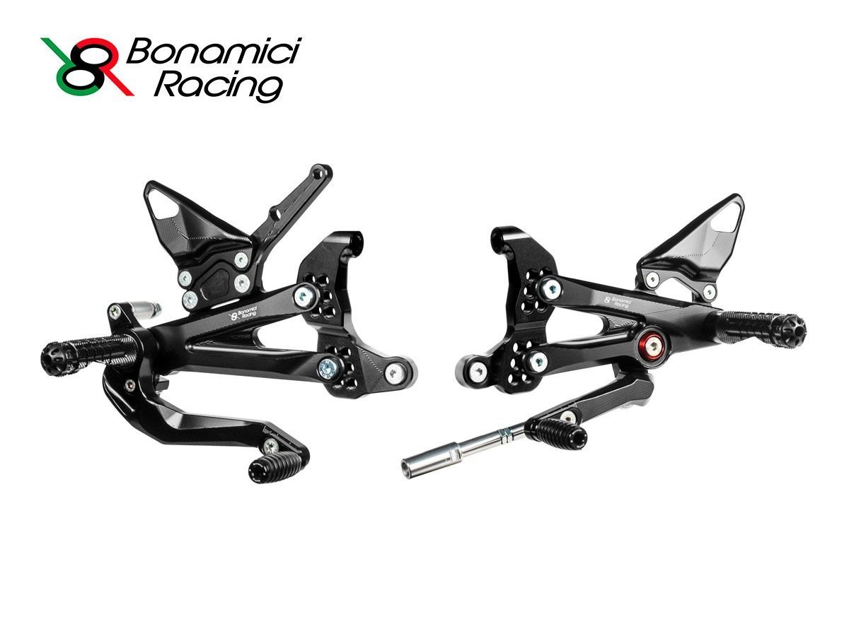 Bonamici Racing sidabrinis kojelių komplektas su karbonine kulno apsauga – Ducati Streetfighter V4 / S 2020-2023-21
