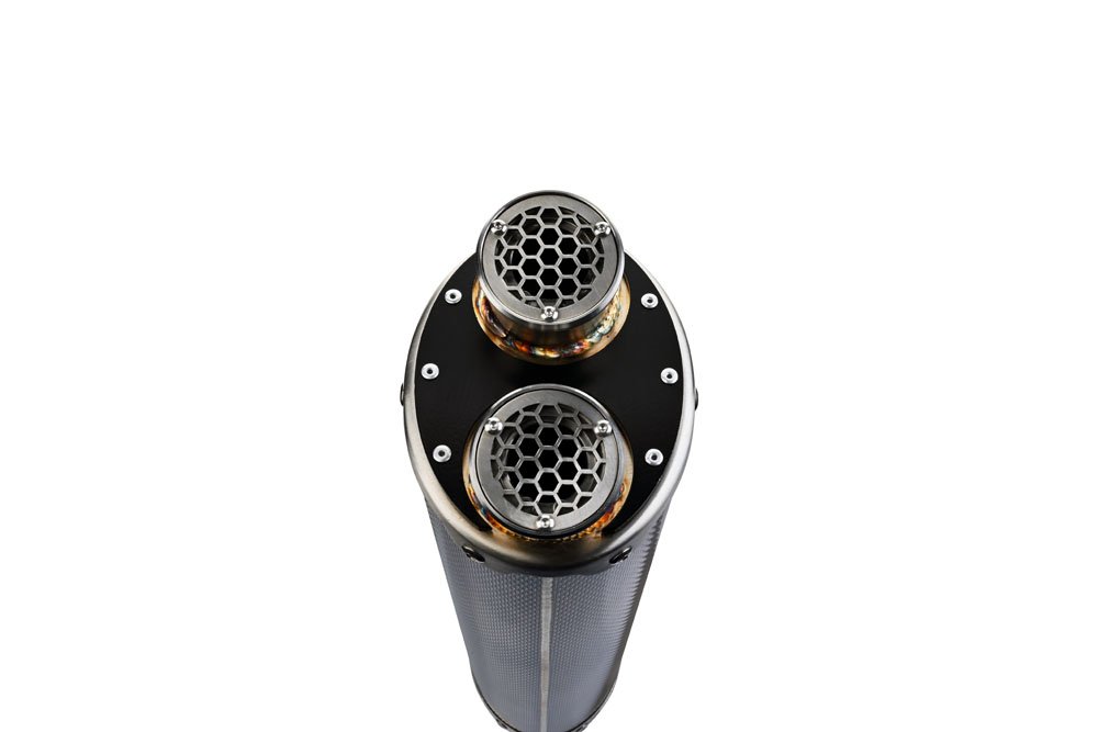 GPR satininis Dual Poppy plieno duslintuvų pora (homologuota) – Yamaha Tenere 700 2019–2020 – nuotrauka 2