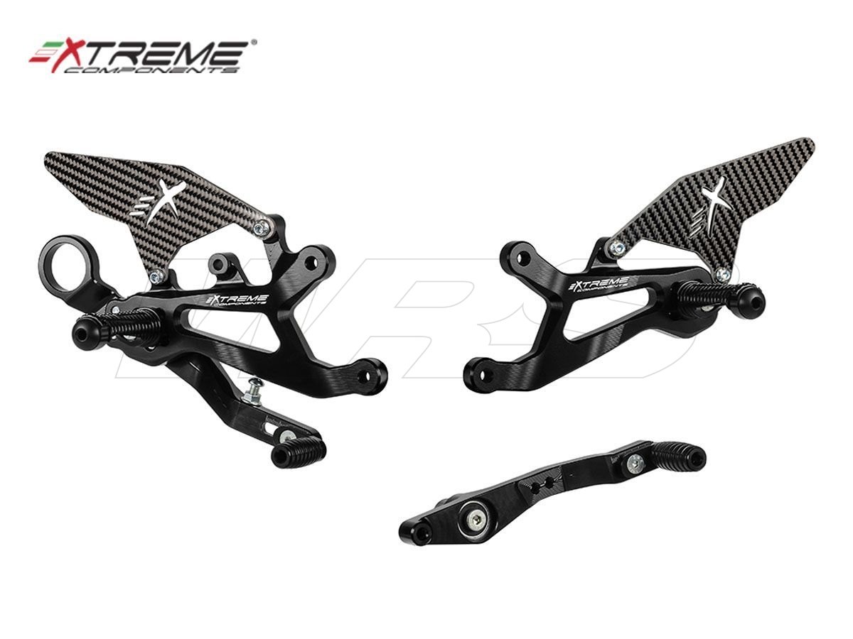Extreme Components juodas GP Evo kojelių komplektas su karbonu – BMW S 1000 RR 2015–2018 – nuotrauka 2