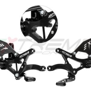Extreme Components juodas GP Evo kojelių komplektas su karbonu – Ducati Streetfighter V4 2025–2026