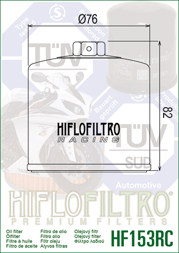 HifloFiltro HF153RC RC alyvos filtras – Ducati / Bimota - Image 2