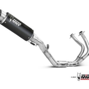 Mivv GP Pro juodo nerūdijančio plieno pilna išmetimo sistema – Kawasaki Z650 2024–2026 / Kawasaki Ninja 650 2024–2026