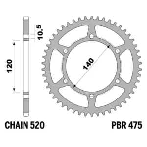 PBR galinė žvaigždutė 48 dantų 520