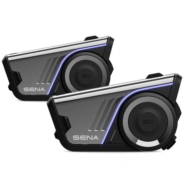 SENA 60S dviejų įrenginių Bluetooth interkomo komplektas su WAVE, Mesh 3.0 ir „Harman Kardon“ garsu
