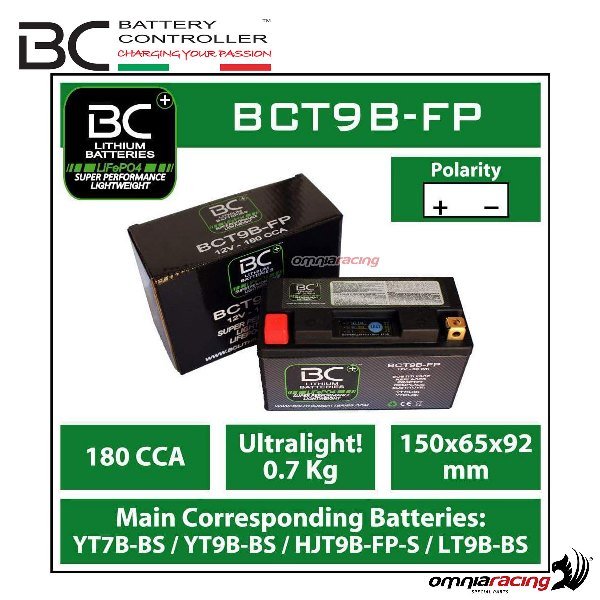 BC Batteries BCT9B-FP LiFePO₄ motociklo akumuliatorius – Ducati Panigale - Image 3