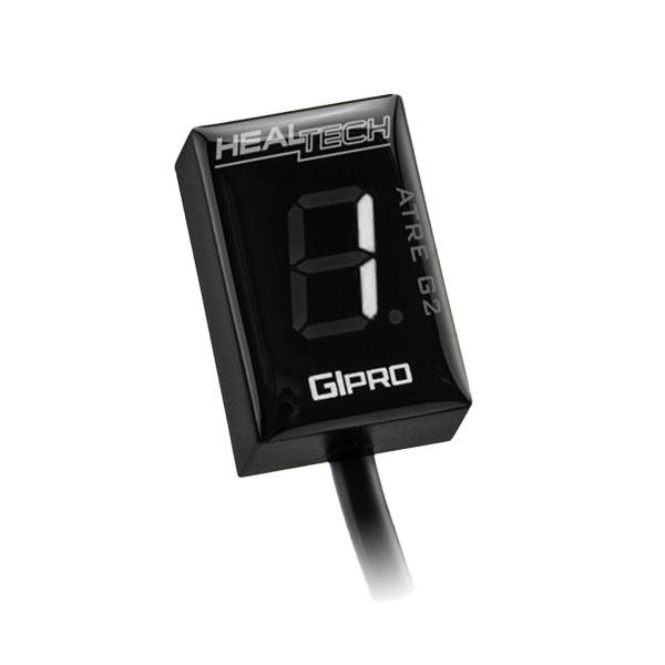 Healtech GiPro ATRE G2 baltas pavarų indikatorius vėlinimo eliminatorius – Suzuki GSXR1000 2001-2016
