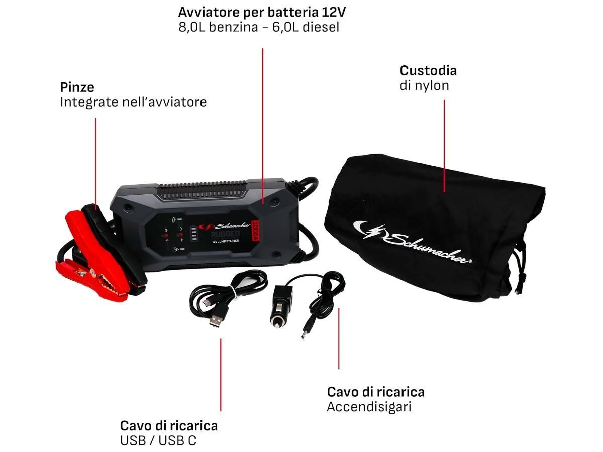 Schumacher Rugged SBX463 ličio užvedimo įrenginys, 12 V / 2000 A - Image 3