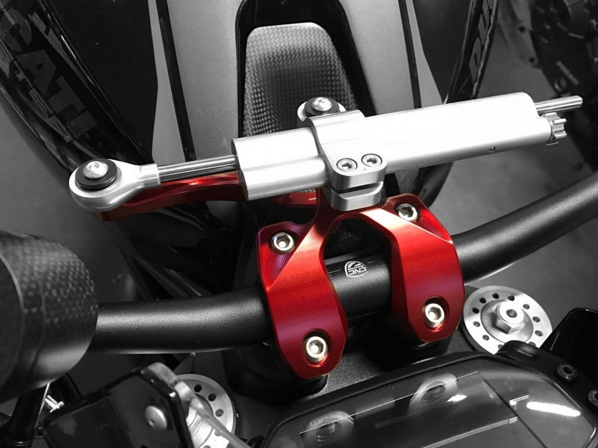 CNC Racing vairo dempferio komplektas vairo viršutinei apkabai – Ducati Monster 1200 S 2014–2019 / Ducati Monster 1200 2014–2019 ir kt.